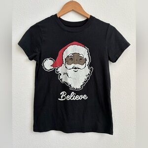 Women’s Small Chocolate Black Santa short sleeve shirt